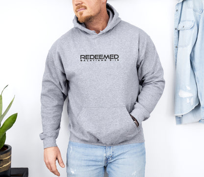 REDEEMED UNISEX HEATHER GREY HOODIE (PUFFED DESIGN)