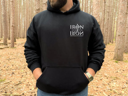 IRON SHARPENS IRON BROTHERS IN CHRIST UNISEX BLACK HOODIE