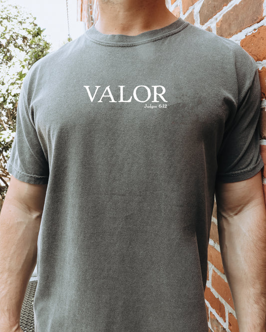 VALOR JUDGES 6:12 UNISEX PEPPER TEE