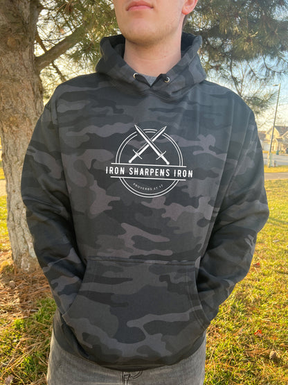 IRON SHARPENS IRON UNISEX CAMO HOODIE