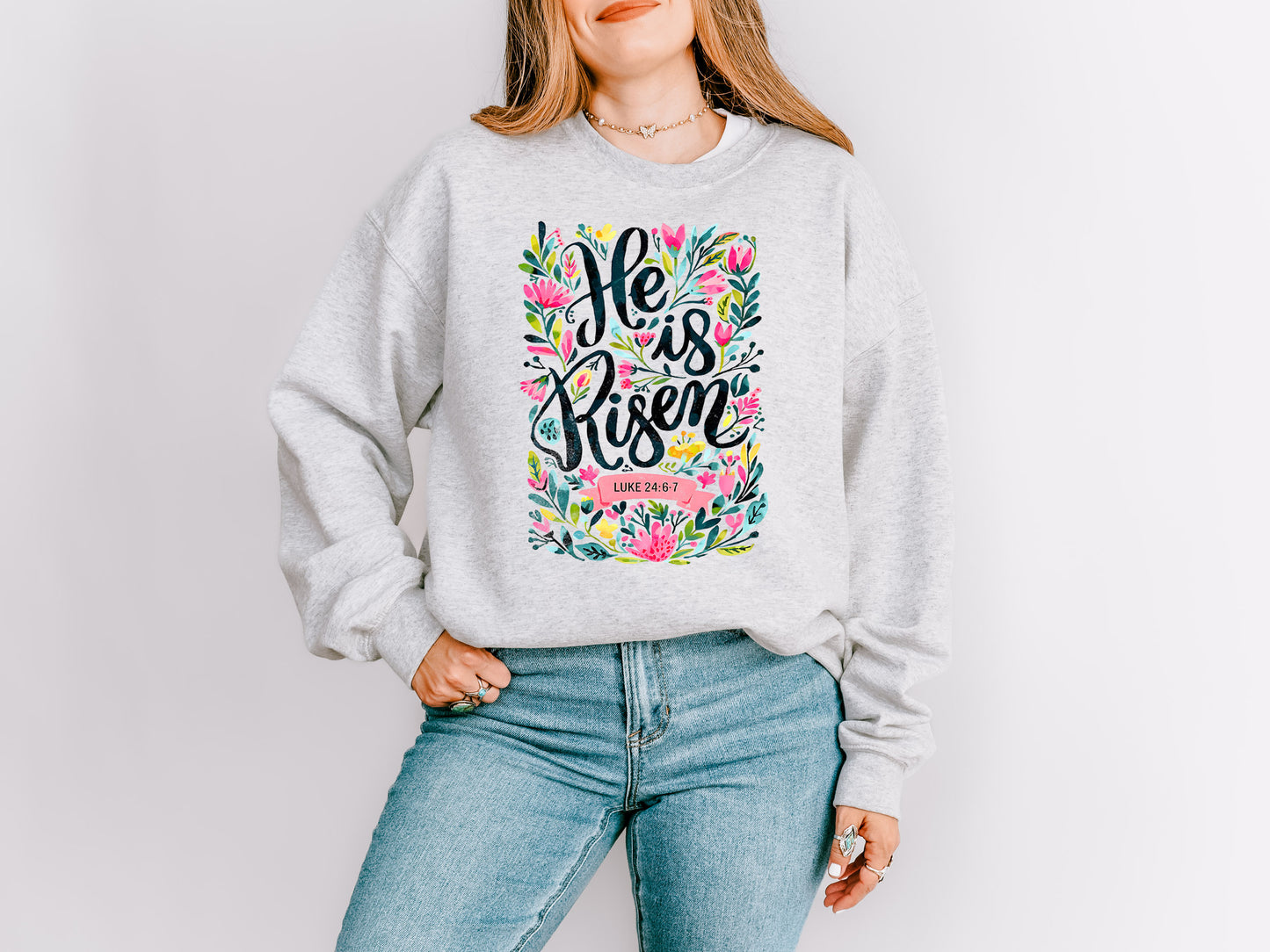 PRE-ORDER EASTER "HE IS RISEN" UNISEX SWEATSHIRT