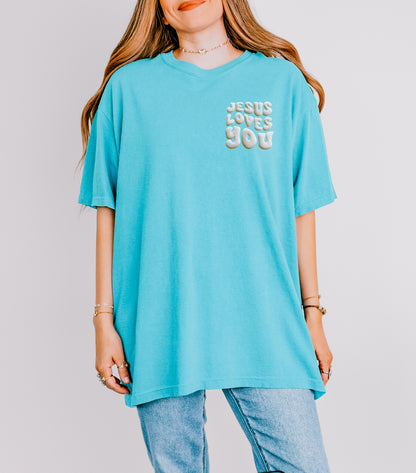 PUFFY JESUS LOVES YOU NEON COLORS UNISEX TEE