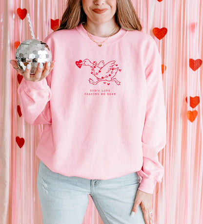 GOD'S LOVE CHASING ME DOWN UNISEX SWEATSHIRT