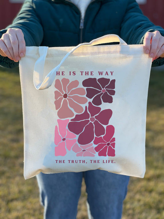 HE IS THE WAY, THE TRUTH, THE LIFE TOTE BAG