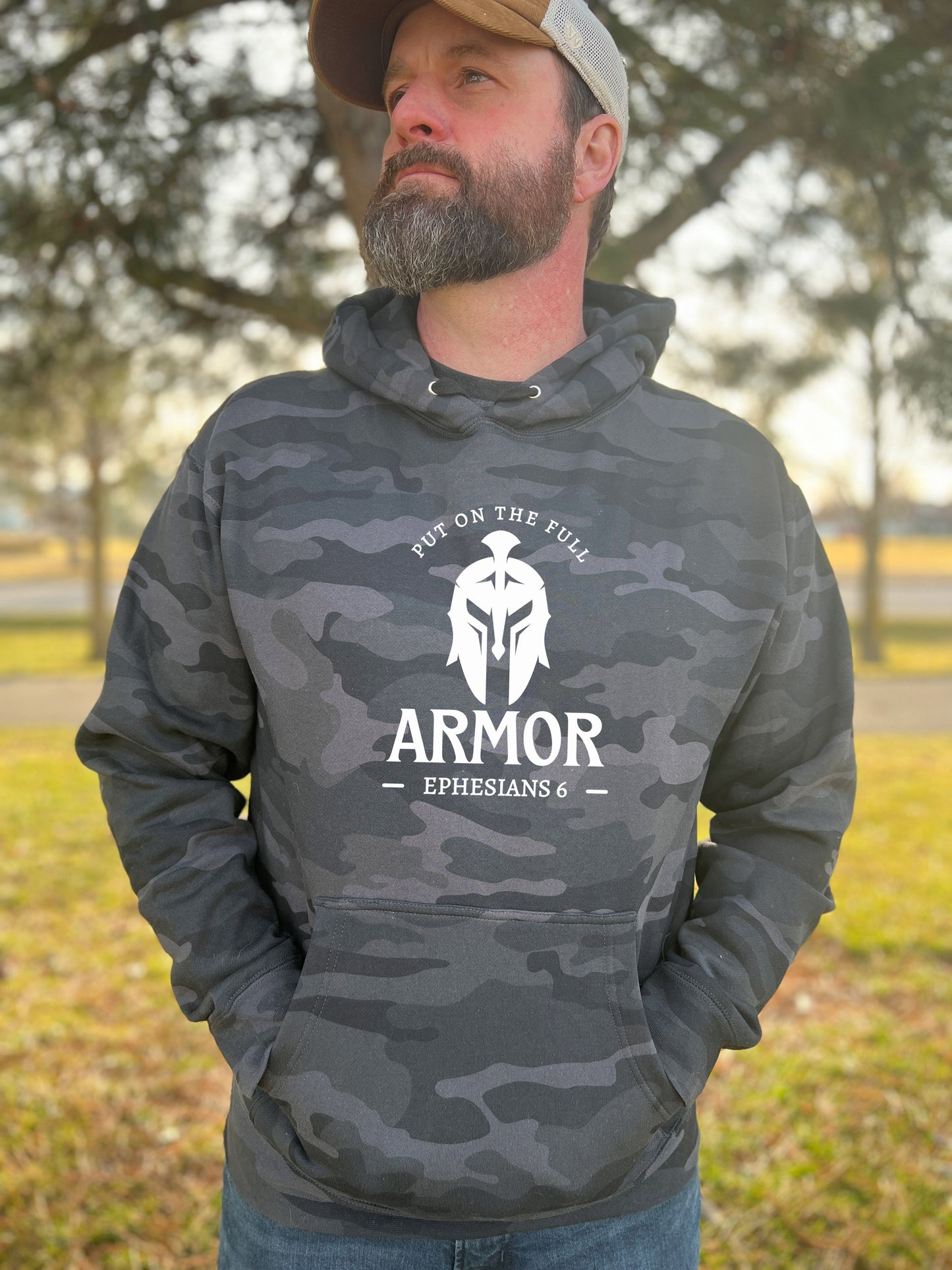 PUT ON THE FULL ARMOR UNISEX CAMO HOODIE