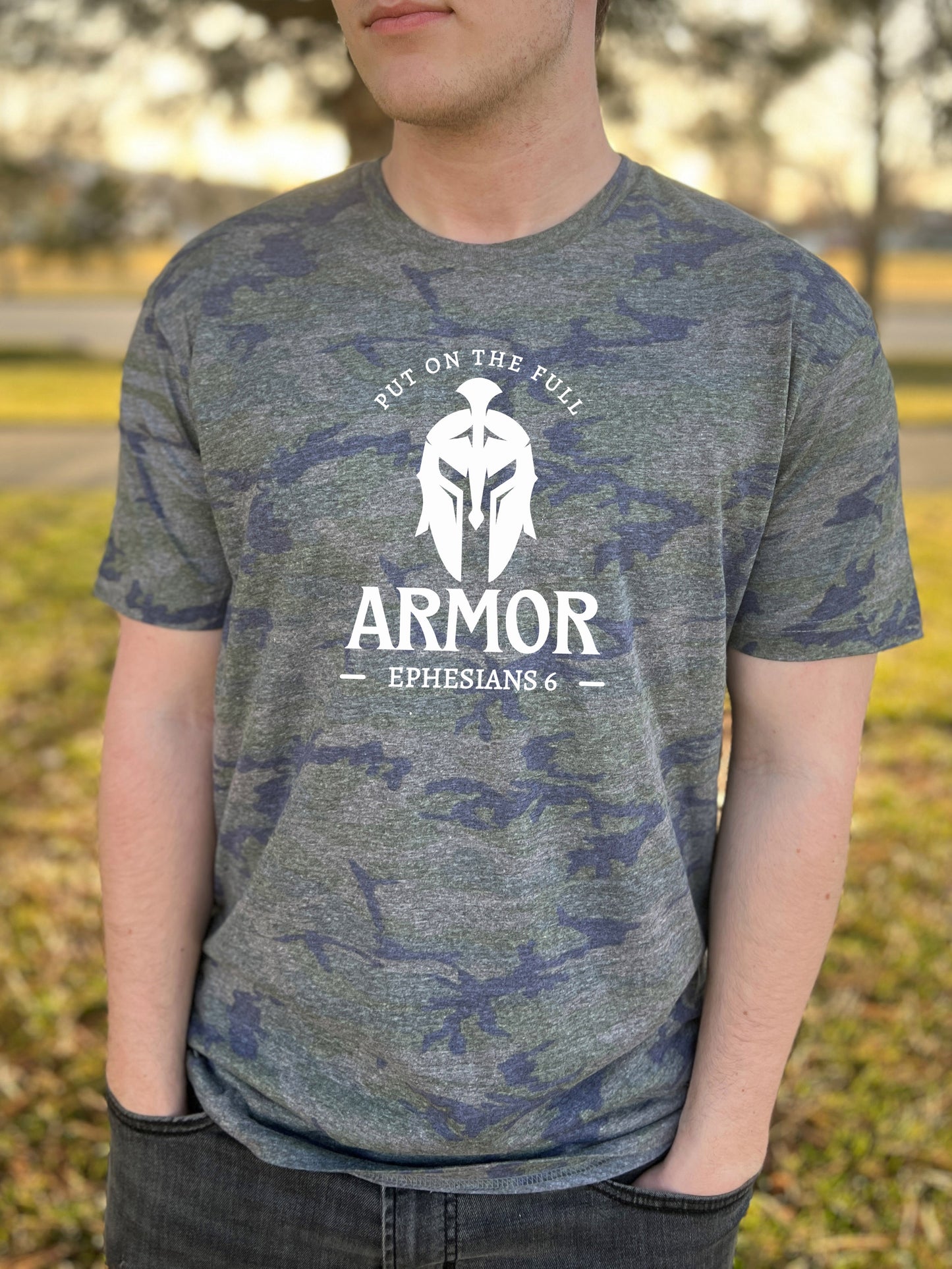 PUT ON THE FULL ARMOR CAMO UNISEX TEE