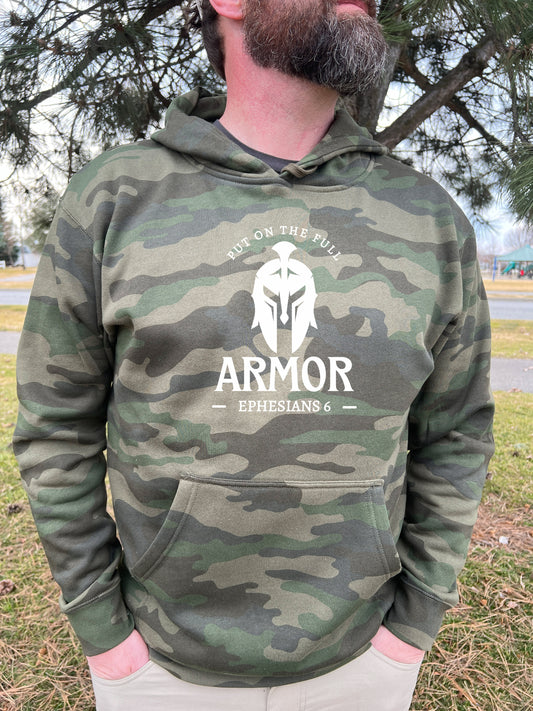 PUT ON THE FULL ARMOR UNISEX CAMO HOODIE