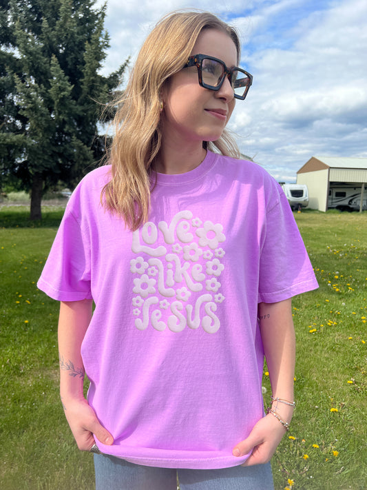 PUFFY LOVE LIKE JESUS NEON COLORS UNISEX TEE