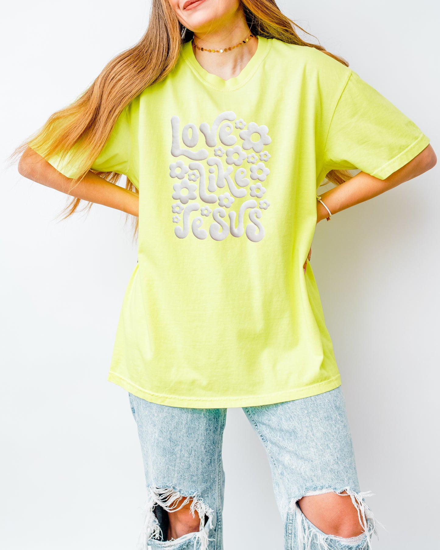 PUFFY LOVE LIKE JESUS NEON COLORS UNISEX TEE