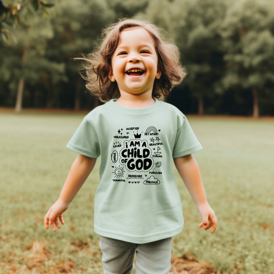 CHILD OF GOD TODDLER TEE  - SIZE 4T IN SAGE