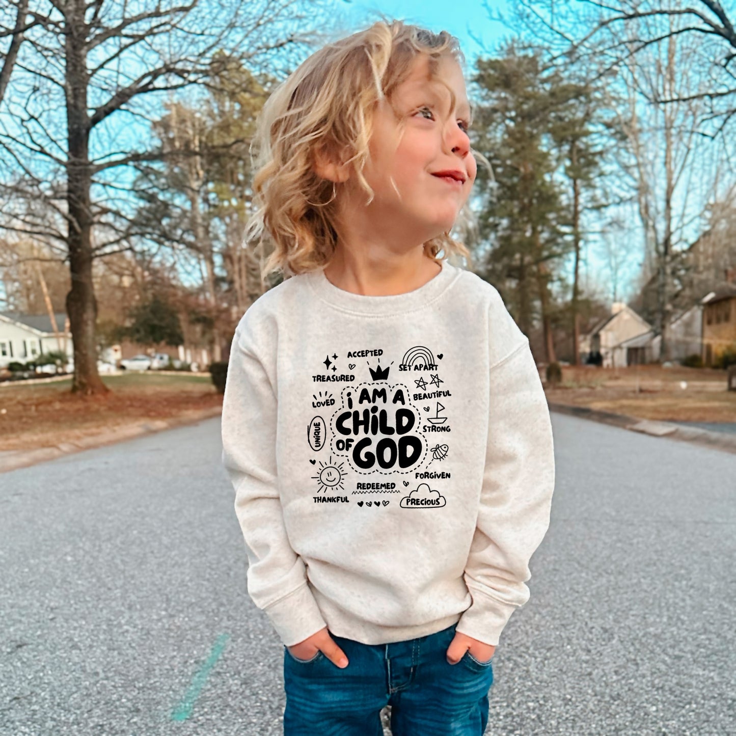 I AM A CHILD OF GOD TODDLER SWEATSHIRT