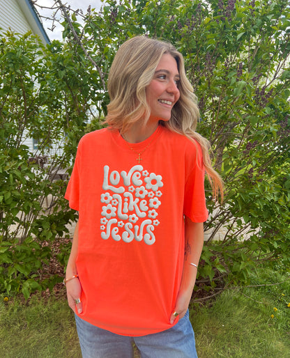 PUFFY LOVE LIKE JESUS NEON COLORS UNISEX TEE