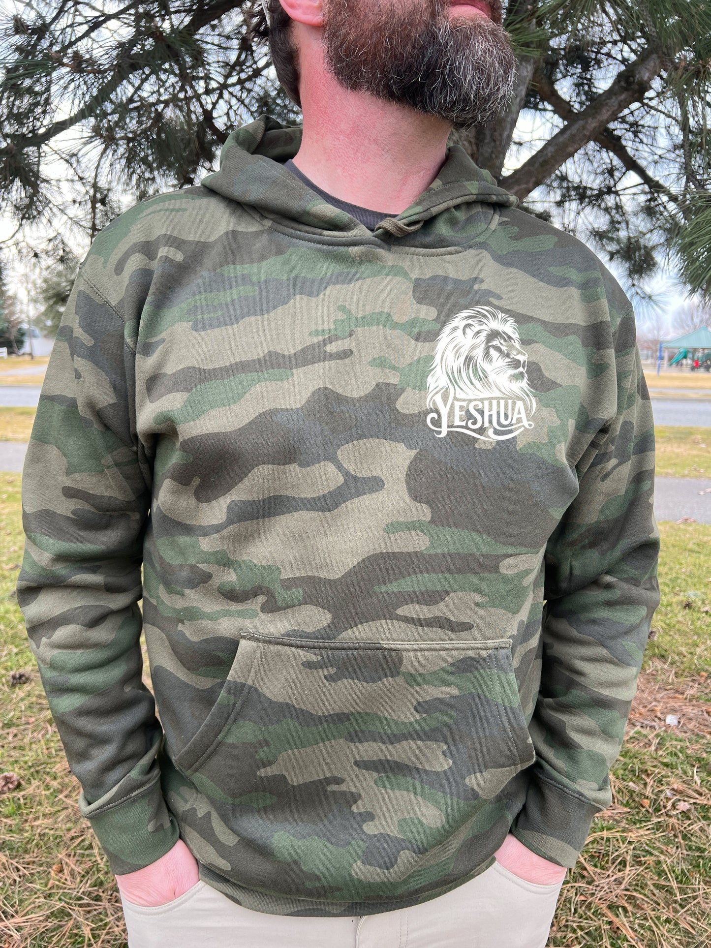 YESHUA LION UNISEX CAMO HOODIE