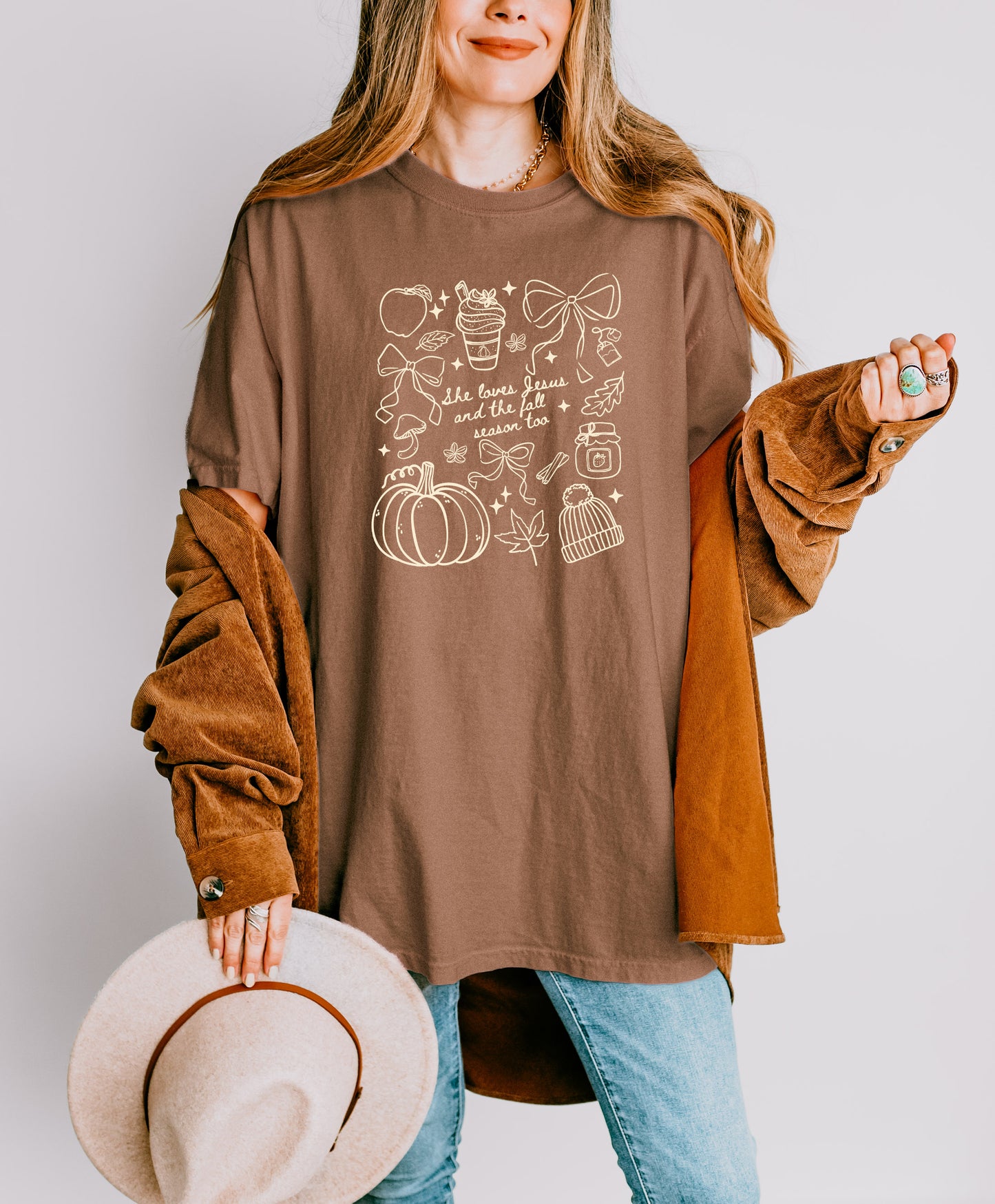 SHE LOVES JESUS AND THE FALL SEASON TOO UNISEX TEE
