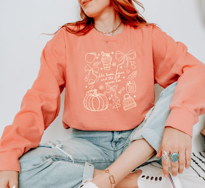 SHE LOVES JESUS AND THE FALL SEASON TOO UNISEX SWEATSHIRT