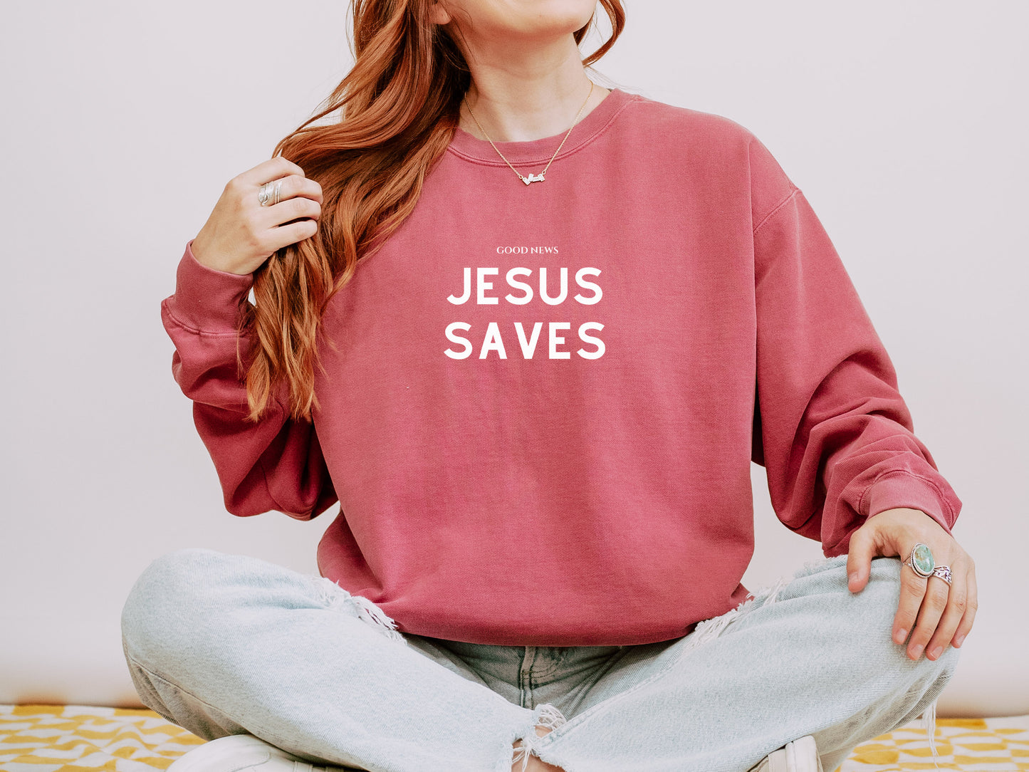 GOOD NEWS JESUS SAVES UNISEX SWEATSHIRT