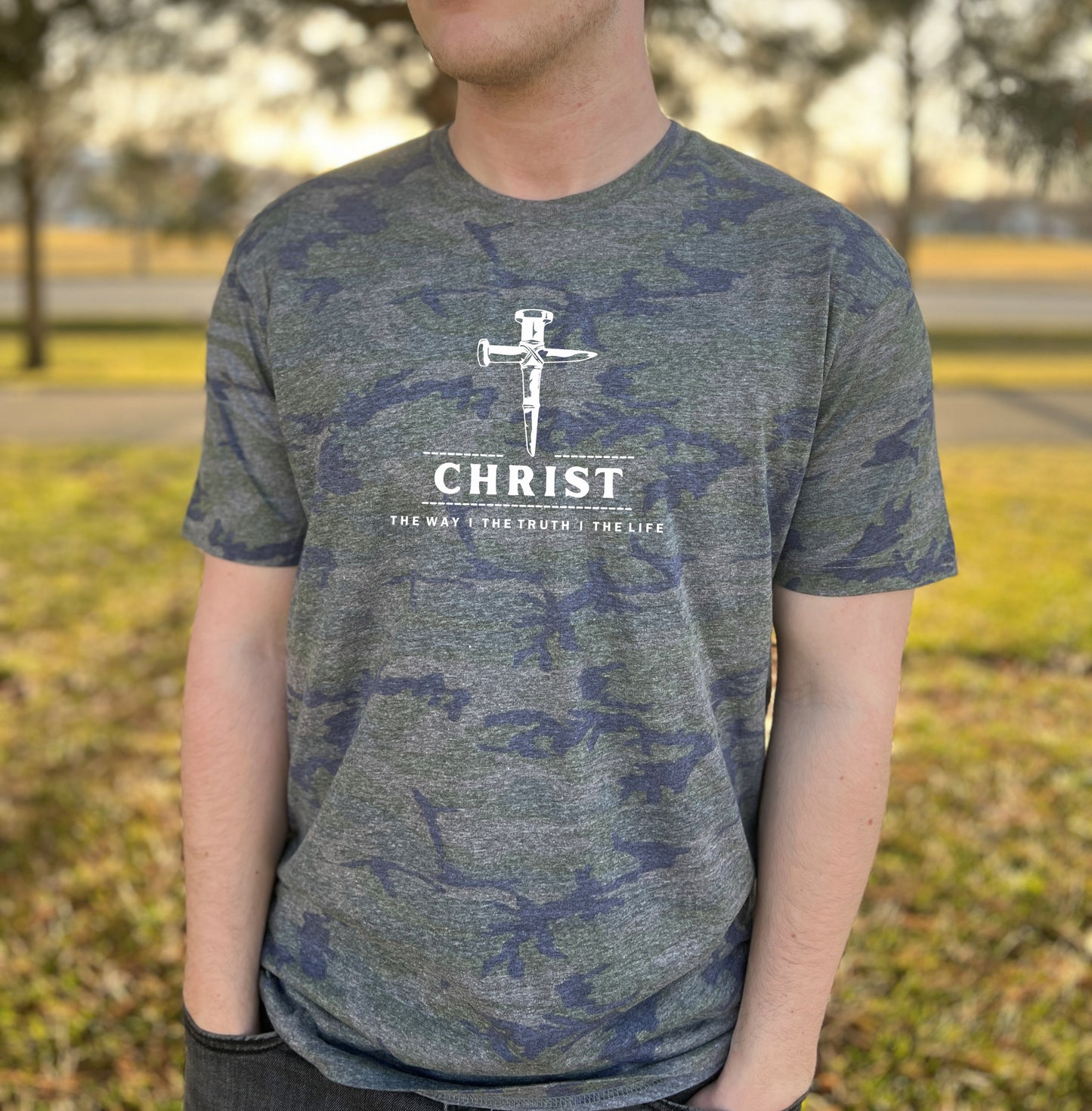 JOHN 14:6 THE WAY THE TRUTH THE LIFE CAMO UNISEX TEE