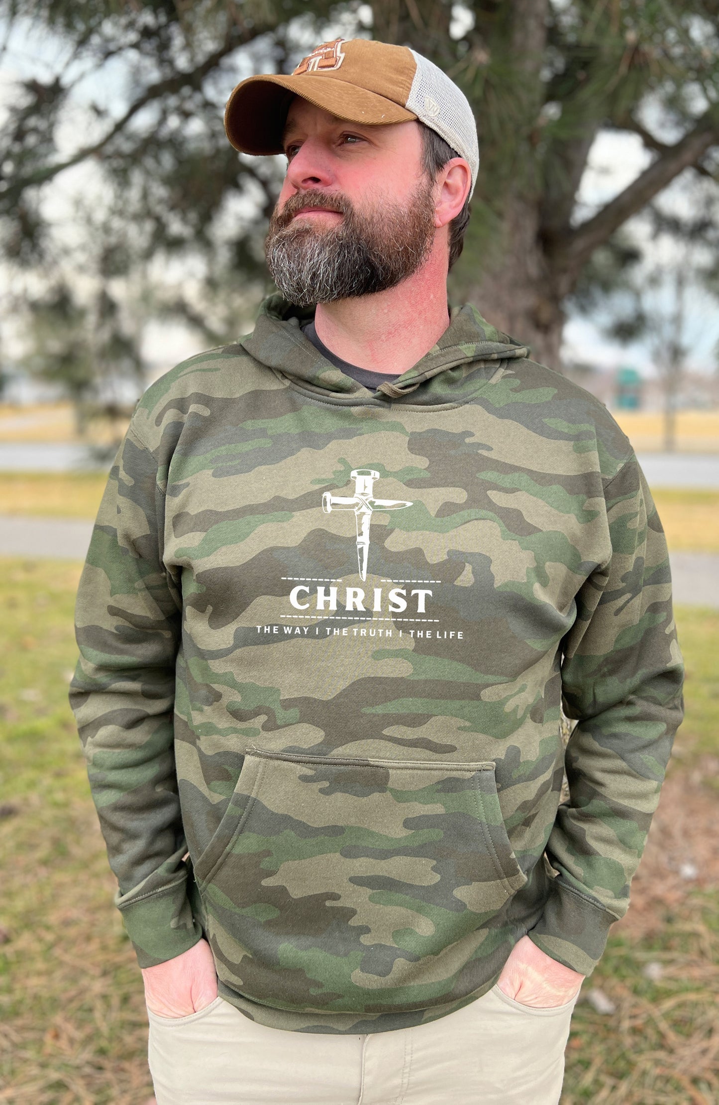 JOHN 14:6 THE WAY THE TRUTH THE LIFE UNISEX CAMO HOODIE