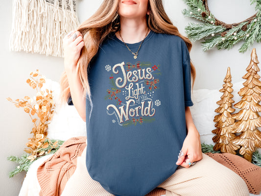 CHRISTMAS: JESUS LIGHT OF THE WORLD UNISEX TEE