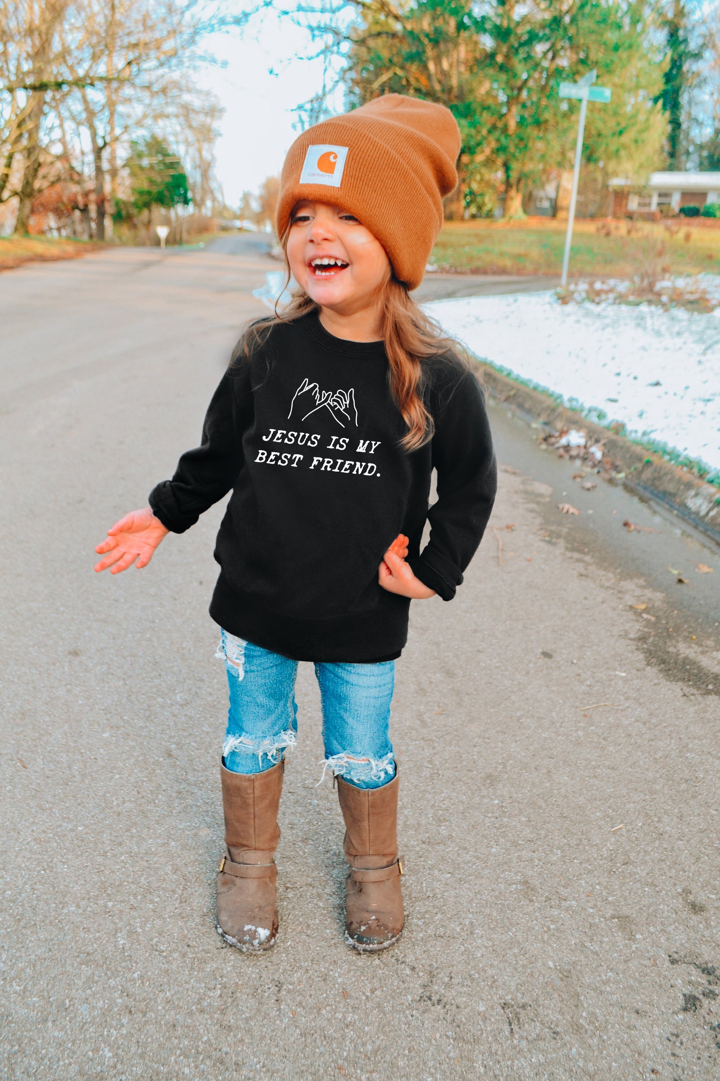 JESUS IS MY BEST FRIEND TODDLER BLACK SWEATSHIRT