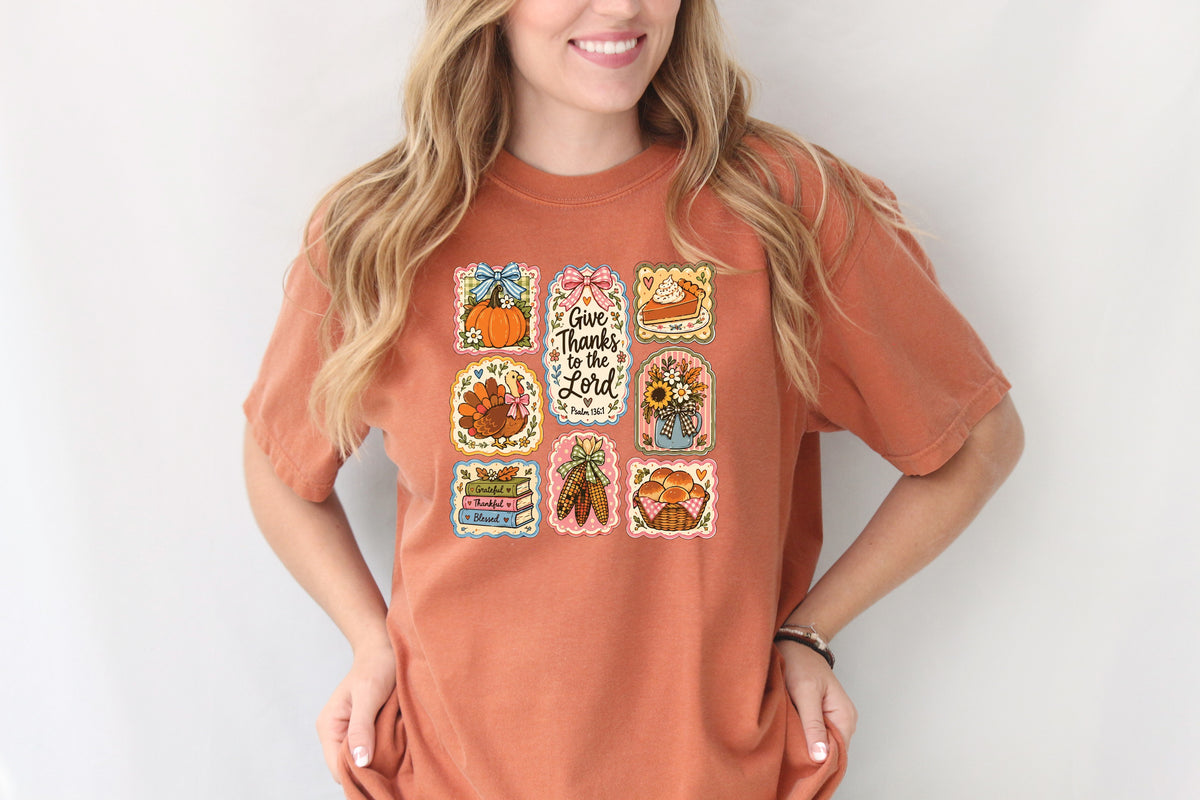 GIVE THANKS TO THE LORD COLLAGE UNISEX TEE