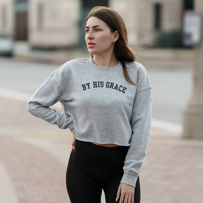 BY HIS GRACE PUFFY WOMEN'S CROPPED SWEATSHIRT