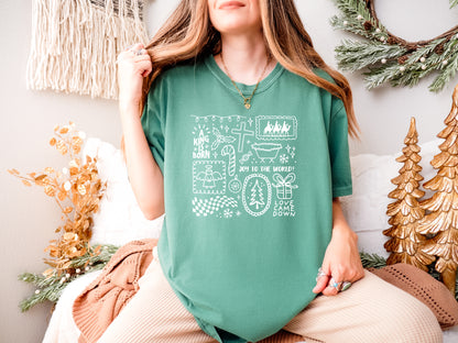 CHRISTMAS: A KING IS BORN COLLAGE UNISEX TEE