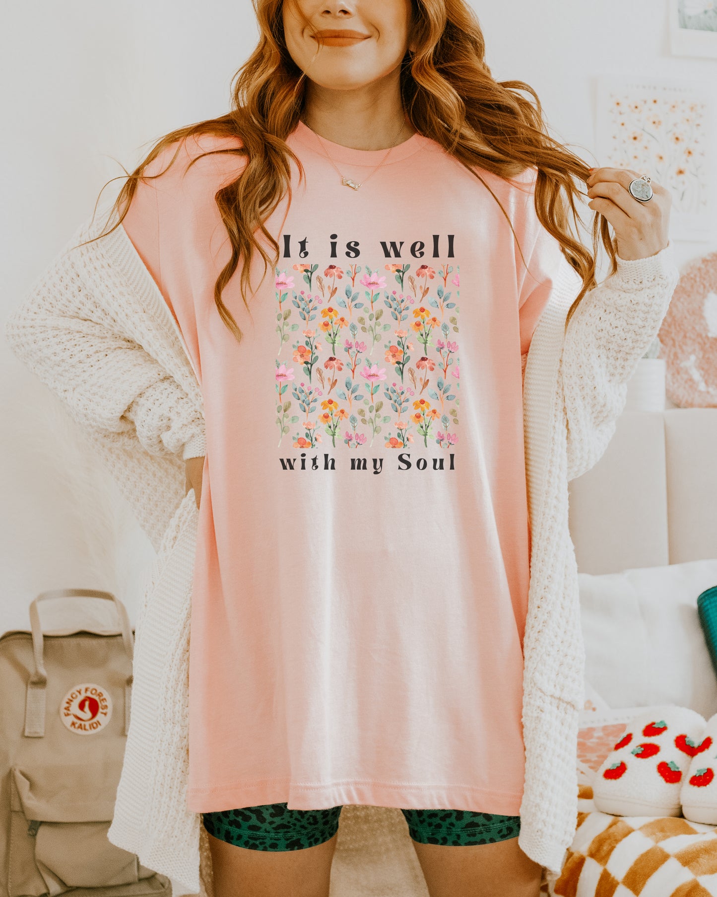 IT IS WELL WITH MY SOUL WITH WILDFLOWERS UNISEX TEE