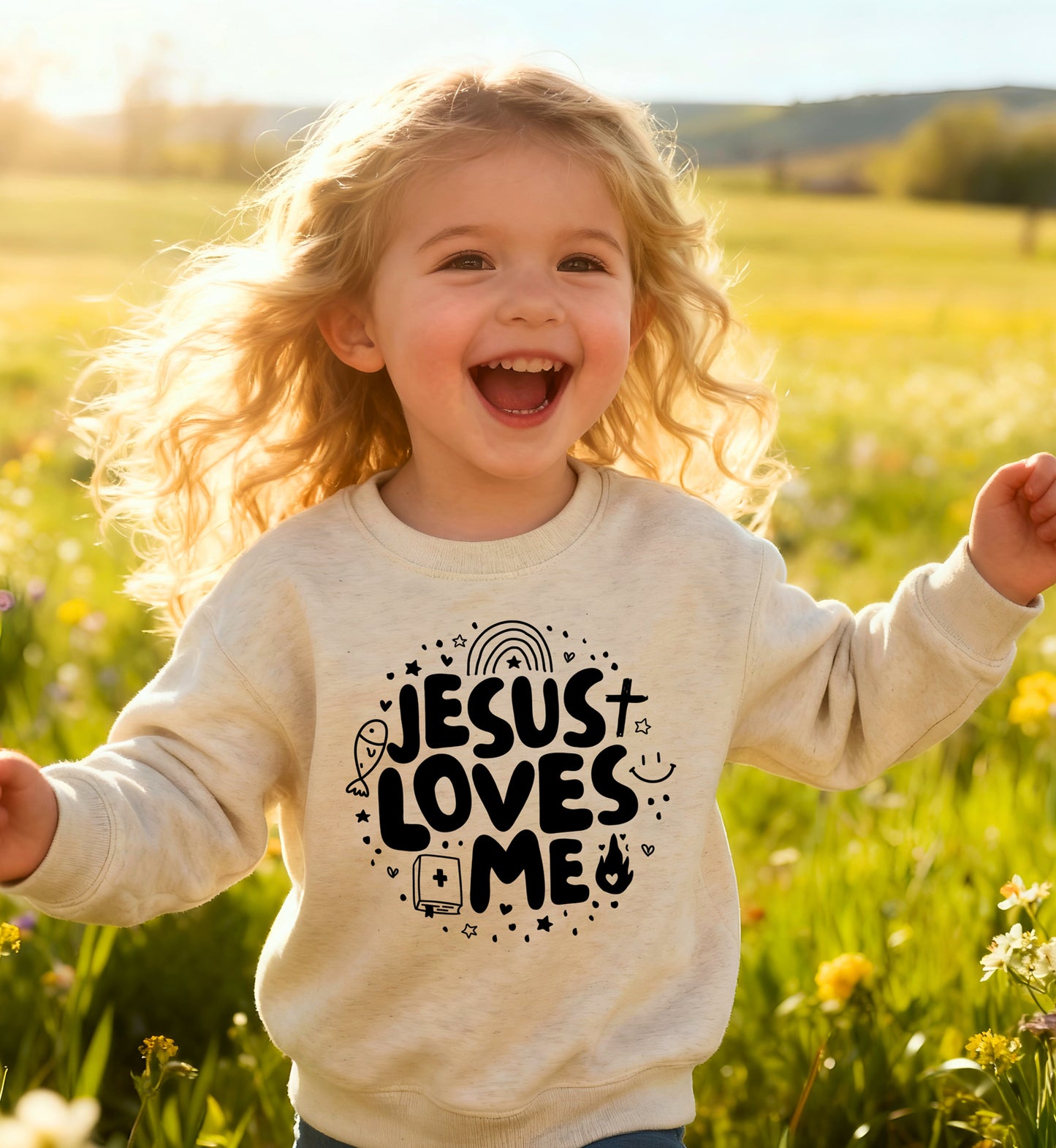 JESUS LOVES ME TODDLER SWEATSHIRT