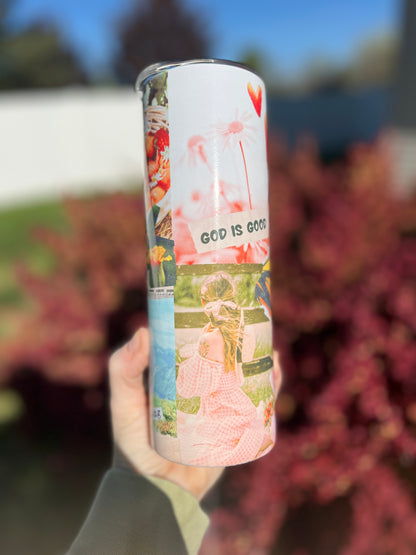 COLLAGE CHRISTIAN COTTAGECORE 20 OZ. SKINNY STAINLESS STEEL TUMBLER