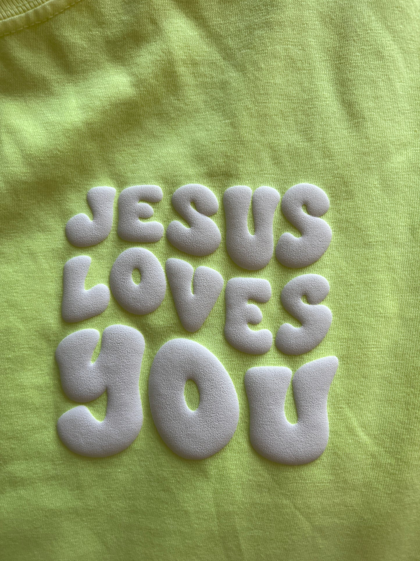PUFFY JESUS LOVES YOU NEON COLORS UNISEX TEE