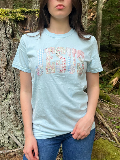 PREPPY FAUX PATCHWORK JESUS UNISEX TEE