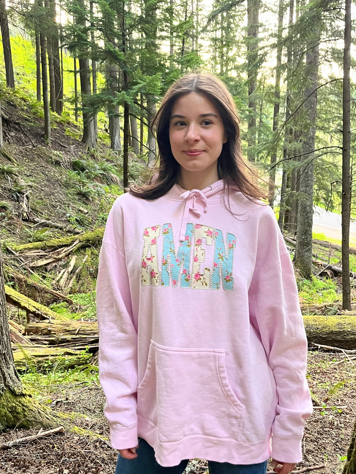 FLORAL AMEN UNISEX HOODED SWEATSHIRT