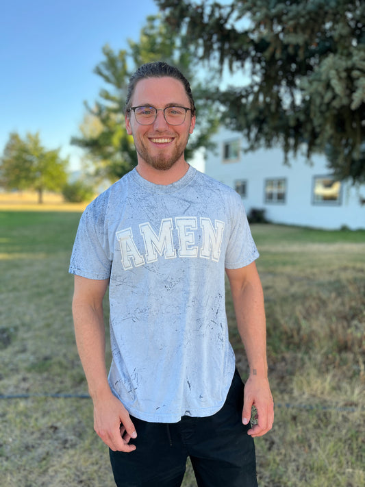 AMEN UNISEX TEE (PUFFED WHITE DESIGN)