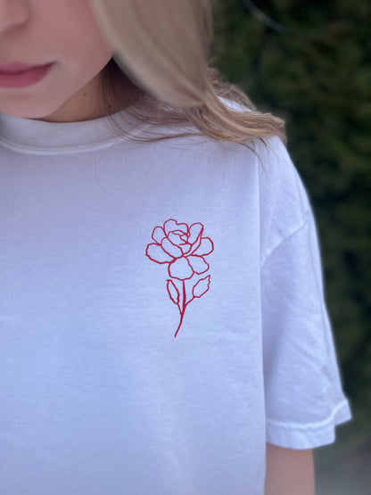 LOVE CAME DOWN ROSE DESIGN UNISEX TEE