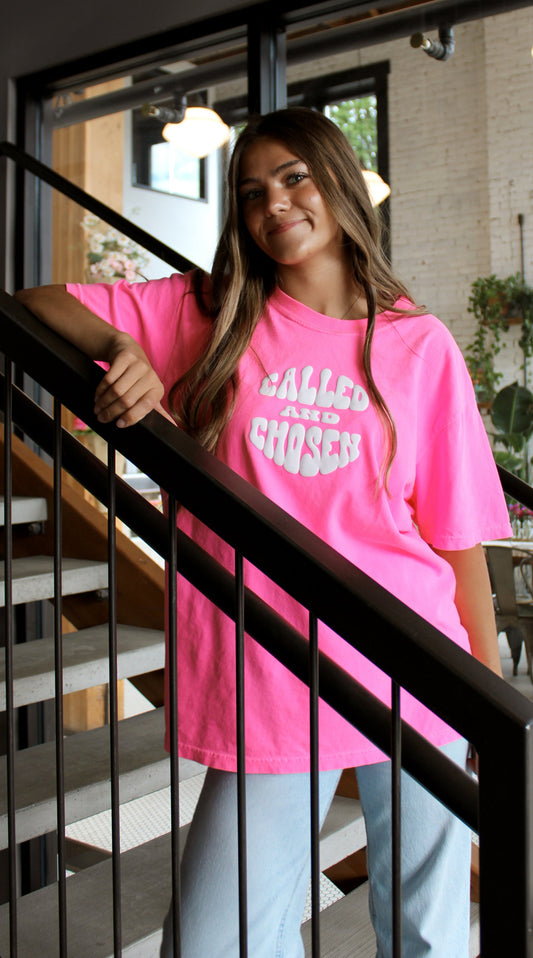 PUFFY CALLED AND CHOSEN NEON COLORS UNISEX TEE