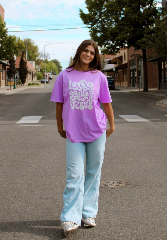 PUFFY LOVE LIKE JESUS NEON COLORS UNISEX TEE