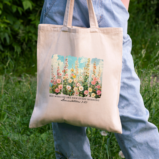 HIS MERCIES ARE NEW EVERY MORNING TOTE BAG