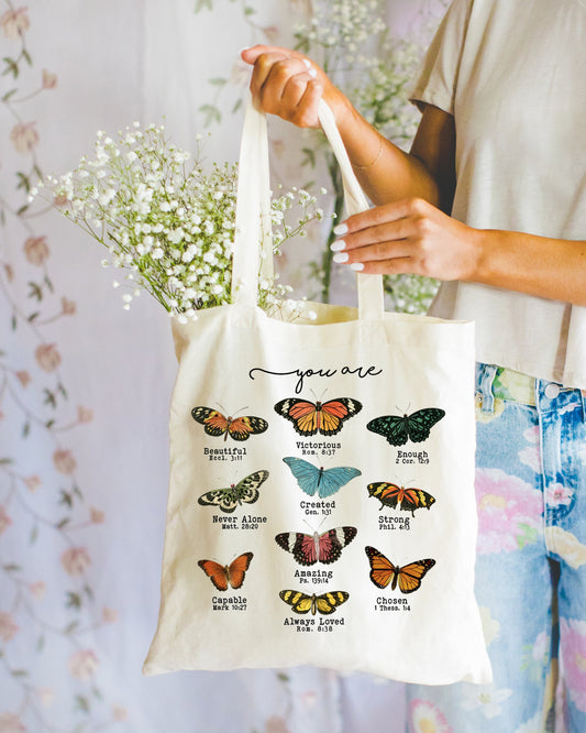 "YOU ARE..." BUTTERFLIES TOTE BAG